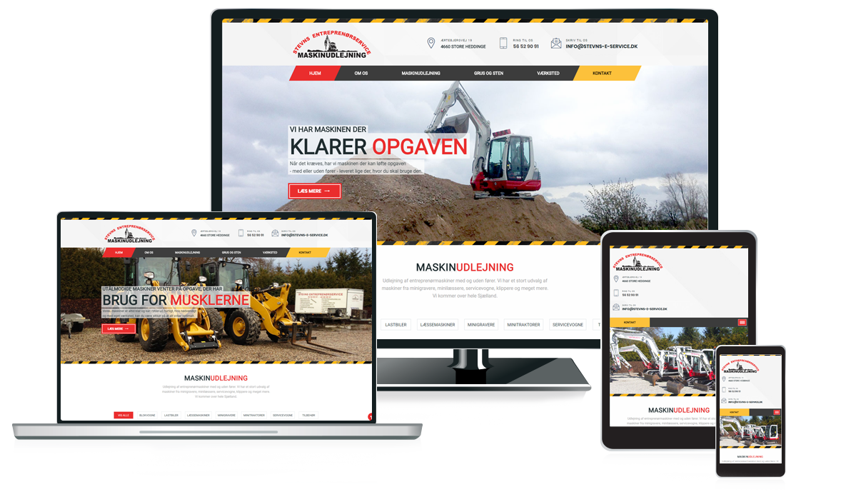 Stevns Entreprenørservice with a modern website